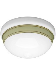 12" Schoolhouse Shade with Green Stripe - 6" Fitter