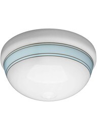 12" Schoolhouse Shade with Blue Stripe - 6" Fitter