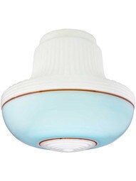 Turquoise Painted Opal Glass Shade - 4 Inch Fitter