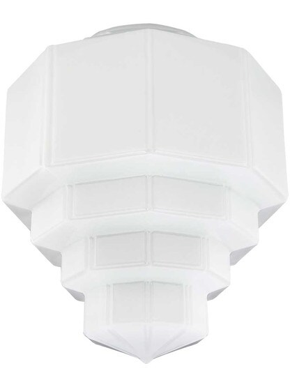 Opal Glass Ziggurat Shade - 6 Inch Fitter.