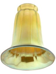 Iridescent Gold Art Glass "Trumpet" Shade with 2 1/4" Fitter