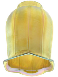 Iridescent Gold Art Glass Tulip Shade with 2 1/4 inch Fitter.