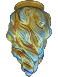 Gold Iridescent Glass Flame Shade - 3 1/4 Inch Fitter
