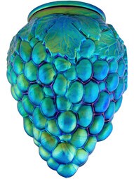 Peacock Blue Iridescent Glass Grapes Shade - 3 1/4 Inch Fitter