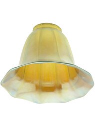 Iridescent Gold Art Glass "Bell" Shape Shade with 2 1/4" Fitter