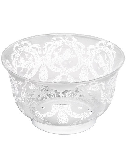 Lion and Wreath Gas Light Shade With 4 inch Fitter