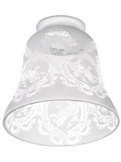 Etched Lion and Wreath Shade with 2 1/4 inch Fitter.