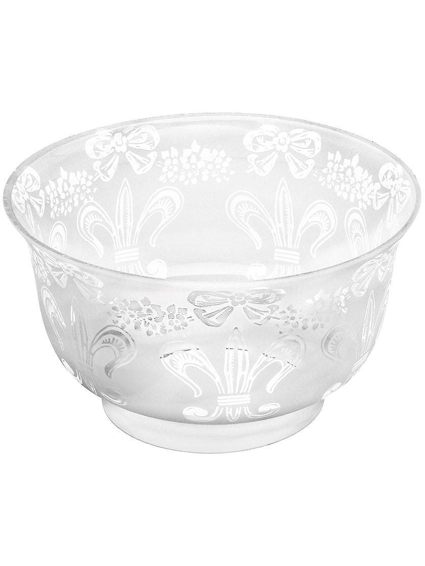 Fleur de Lis and Bow Gas Light Shade 4 Fitter House of Antique Hardware