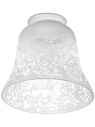 Etched Rose Pattern Shade with 2 1/4 inch Fitter.