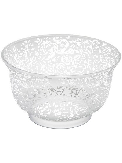 Roses and Lace Gas Light Shade With 4 inch Fitter