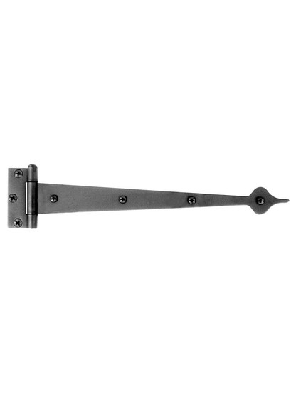 Alternate View of Smooth Forged Iron Strap Door Hinge With Spear Design