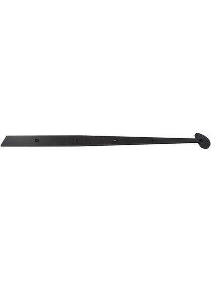 Alternate View of Smooth Forged Iron Dummy Hinge Strap With Bean Design.