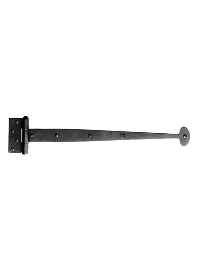 Alternate View of Smooth Forged Iron Strap Door Hinge With Bean Design