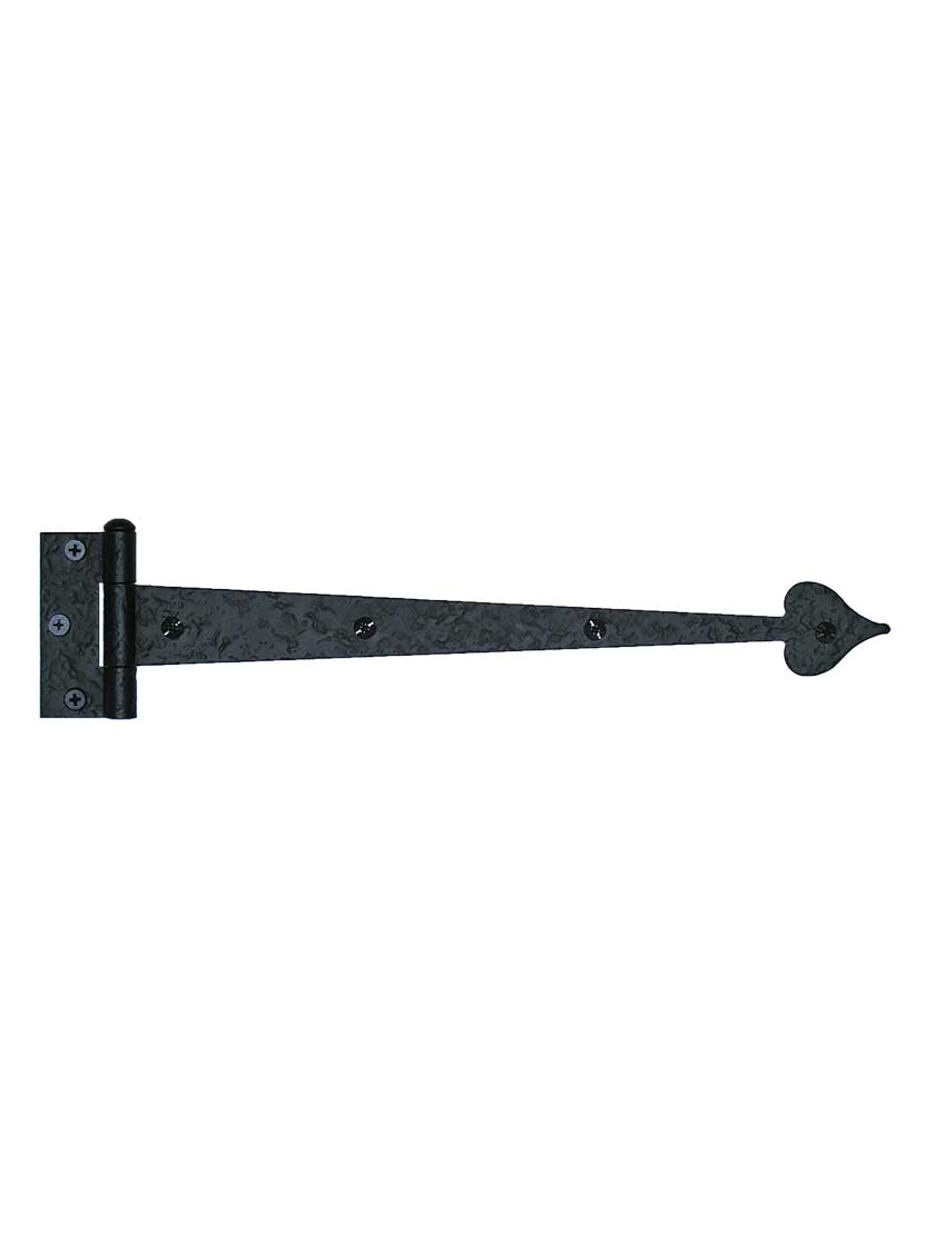Rough Forged Iron Strap Door Hinge With Heart Design