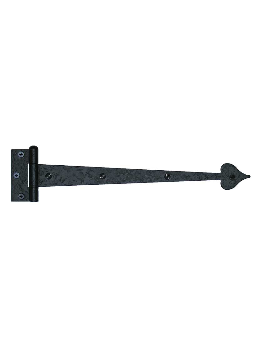 Alternate View 2 of Rough Forged Iron Strap Door Hinge With Heart Design