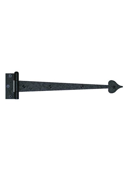 Alternate View 2 of Rough Forged Iron Strap Door Hinge With Heart Design