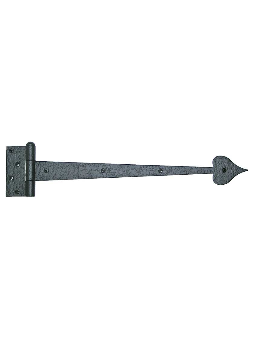 Alternate View 3 of Rough Forged Iron Strap Door Hinge With Heart Design