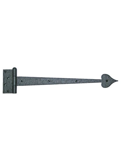 Alternate View 3 of Rough Forged Iron Strap Door Hinge With Heart Design