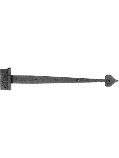 Alternate View 4 of Rough Forged Iron Strap Door Hinge With Heart Design