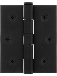 3" By 2 1/2" Forged Iron Surface Hinge With Smooth Black Finish