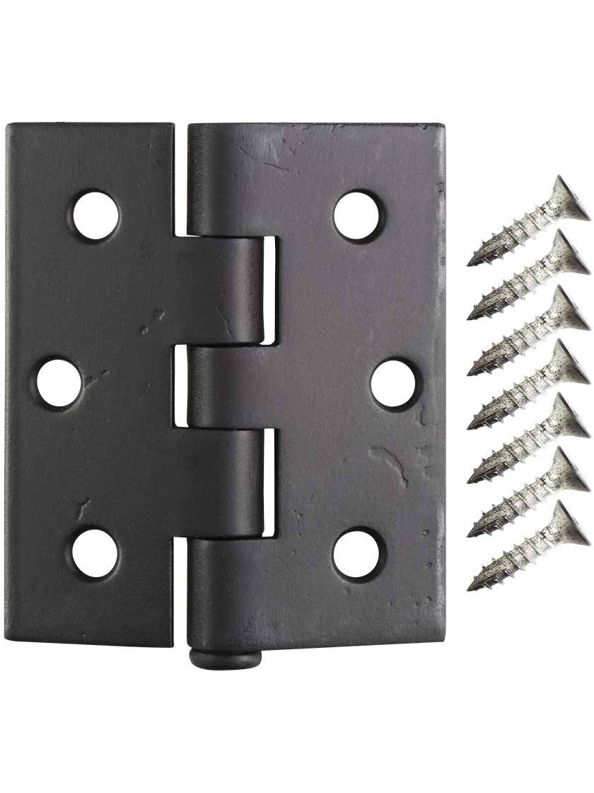 3" By 2 1/2" Iron Surface Hinge With Smooth Black Finish House