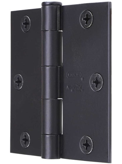 Alternate View of 3 inch Solid Steel Hinge With Button Tips