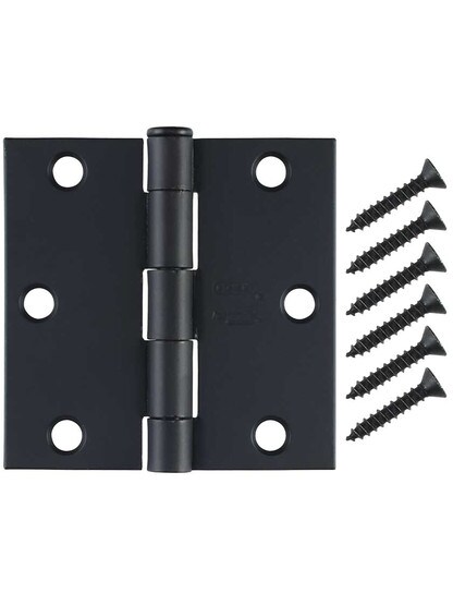 Alternate View 4 of 3 inch Solid Steel Hinge With Button Tips