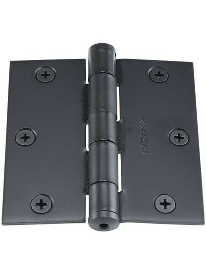 Alternate View 2 of 3 1/2 inch Solid Steel Hinge With Button Tips