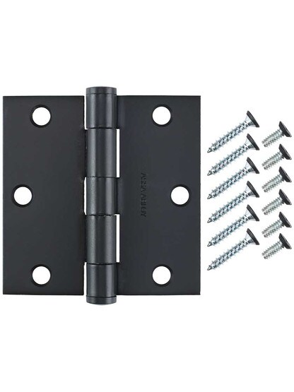 Alternate View 4 of 3 1/2 inch Solid Steel Hinge With Button Tips
