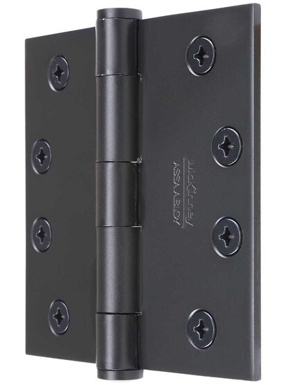 Alternate View of 4 inch Solid Steel Hinge With Button Tips