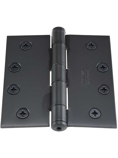 Alternate View 2 of 4 inch Solid Steel Hinge With Button Tips