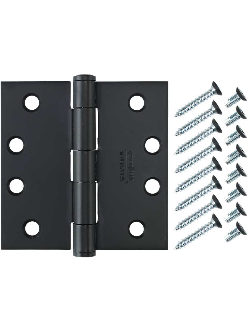 Alternate View 4 of 4 inch Solid Steel Hinge With Button Tips