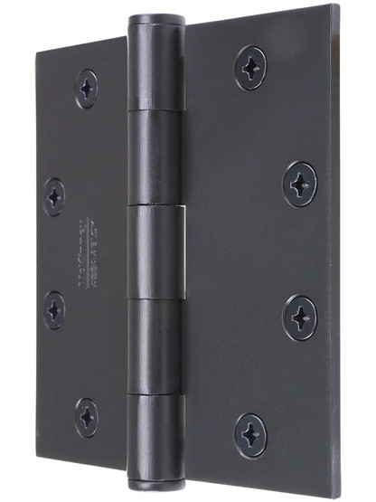 Alternate View of 4 1/2 inch Solid Steel Hinge With Button Tips