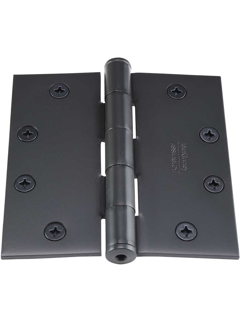 Alternate View 2 of 4 1/2 inch Solid Steel Hinge With Button Tips