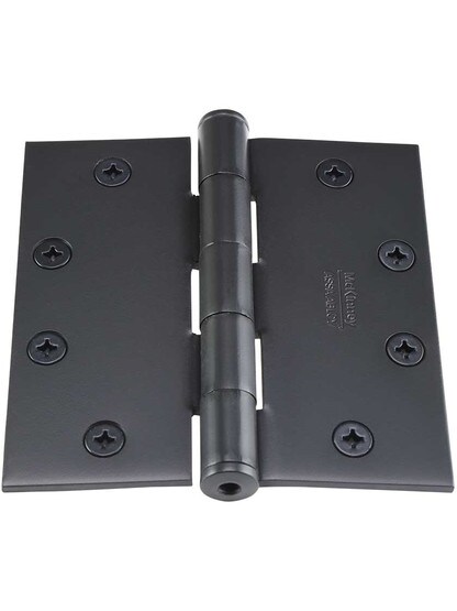 Alternate View 2 of 4 1/2 inch Solid Steel Hinge With Button Tips
