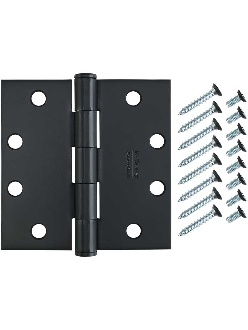 Alternate View 4 of 4 1/2 inch Solid Steel Hinge With Button Tips