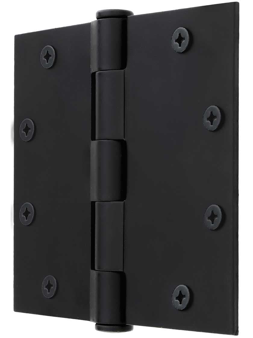 Alternate View of 5 inch Solid Steel Hinge With Button Tips
