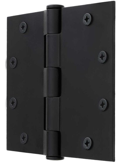 Alternate View of 5 inch Solid Steel Hinge With Button Tips