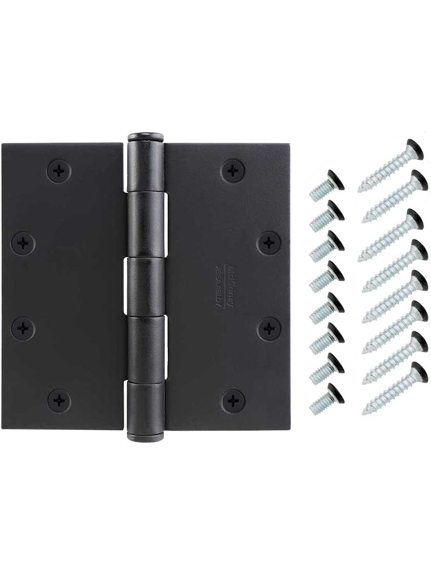 Alternate View 4 of 5 inch Solid Steel Hinge With Button Tips