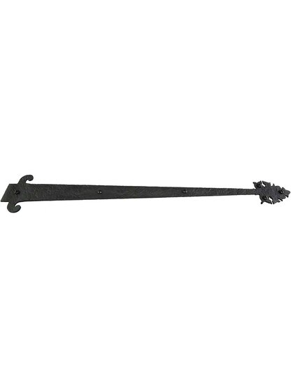 Alternate View of Rough Forged Iron Dummy Hinge Strap With Simple Warwick Design.