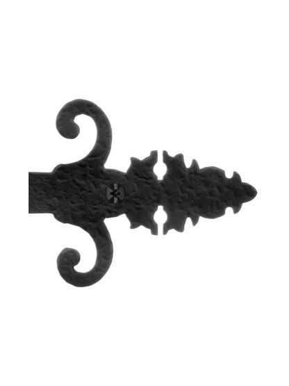 Alternate View 2 of Rough Forged Iron Dummy Hinge Strap With Fancy Warwick Banjo Shape.