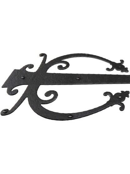 Alternate View 3 of Rough Forged Iron Dummy Hinge Strap With Fancy Warwick Banjo Shape.