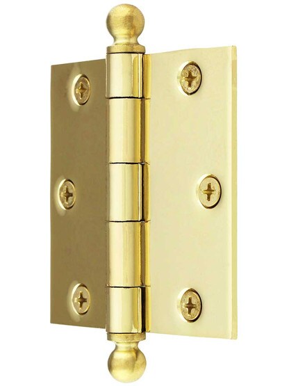 Alternate View of 3 inch Heavy Duty Plated Steel Door Hinge With Ball Tips