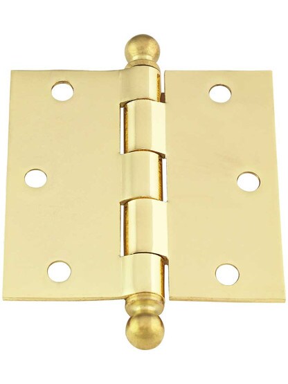 Alternate View 3 of 3 inch Heavy Duty Plated Steel Door Hinge With Ball Tips