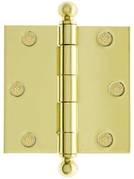 3" Heavy Duty Plated Steel Door Hinge With Ball Tips