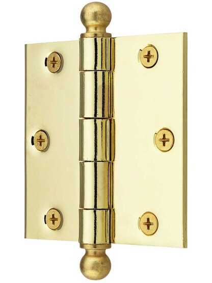 Alternate View of 3 1/2 inch Heavy Duty Plated Steel Door Hinge With Ball Tips