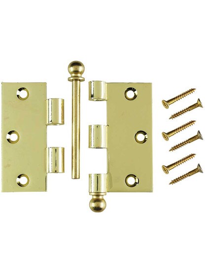Alternate View 4 of 3 1/2 inch Heavy Duty Plated Steel Door Hinge With Ball Tips