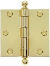 3 1/2" Heavy Duty Plated Steel Door Hinge With Ball Tips