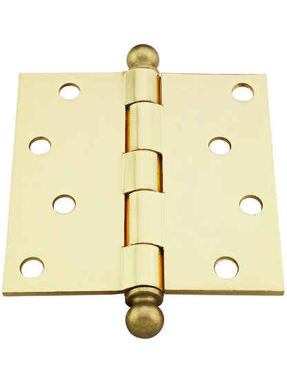 Alternate View 3 of 4 inch Heavy Duty Plated Steel Door Hinge With Ball Tips