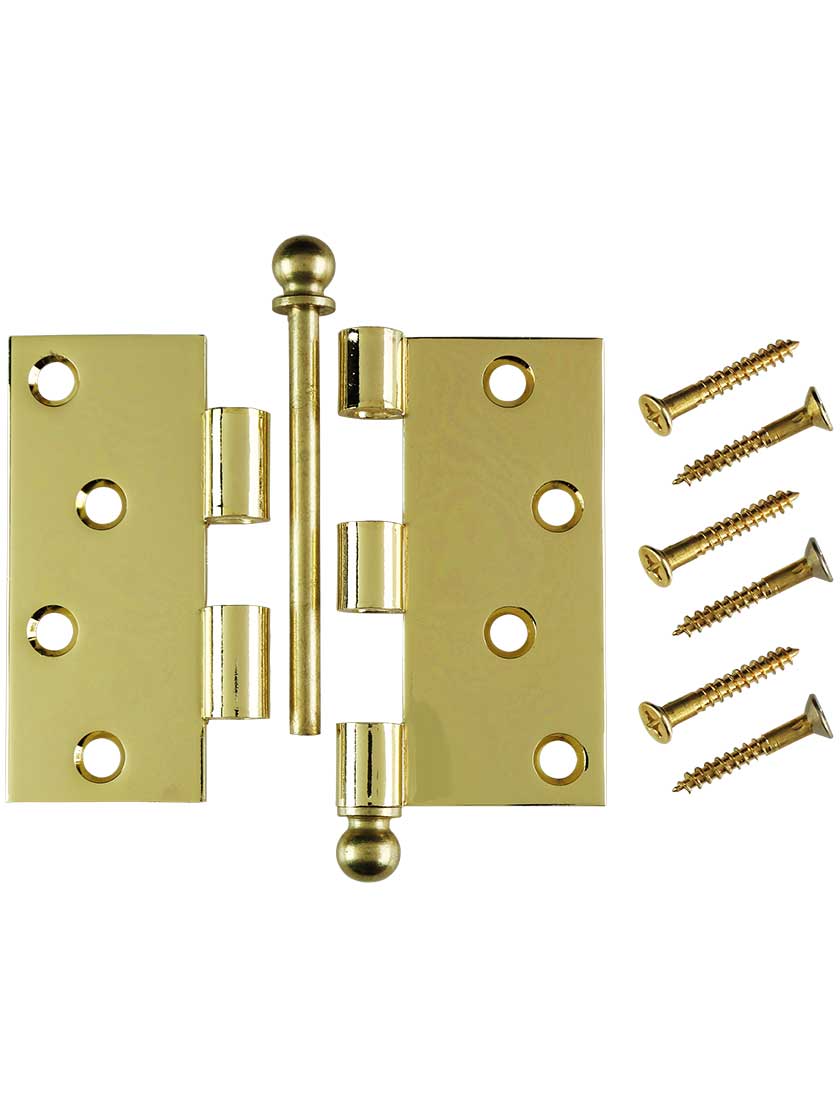 Alternate View 4 of 4 inch Heavy Duty Plated Steel Door Hinge With Ball Tips